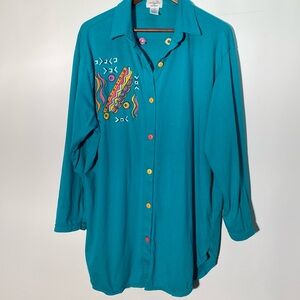 Northern Spirit Woman - button down top. Size 1X